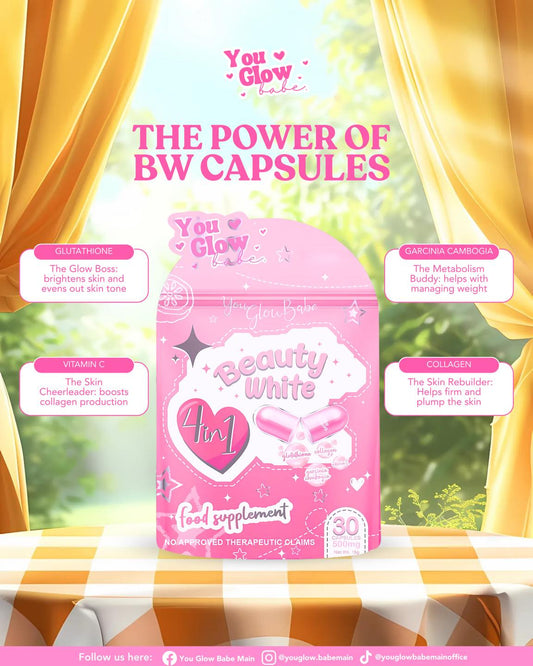 YGB Beauty White 4 in 1 Glutathione Food Supplements 30 Capsules