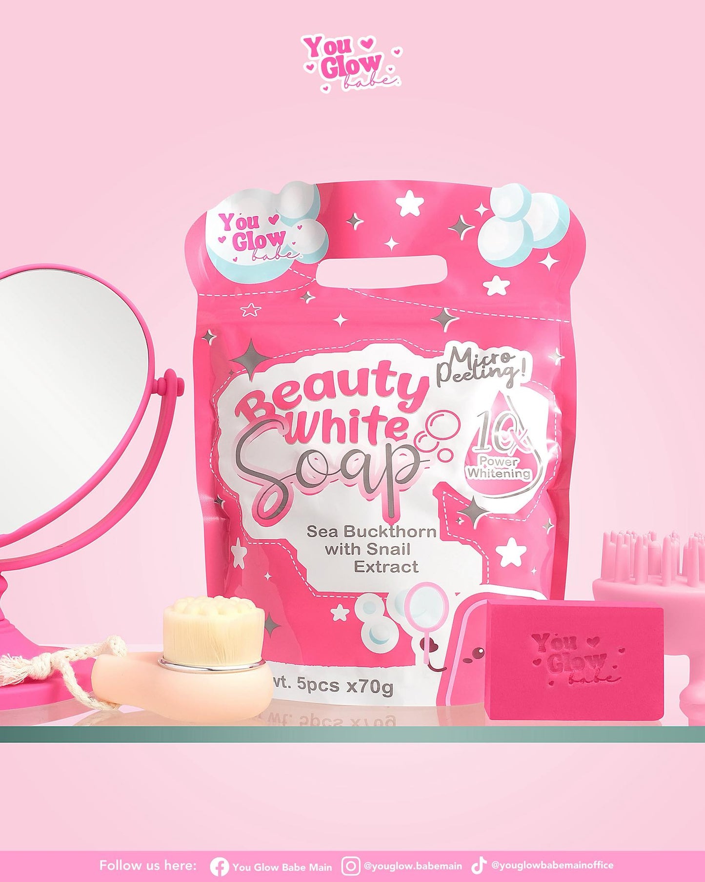 You Glow Babe Beauty White Soap Bars (70g x 5) Sea Buckthorn with Snail Extract