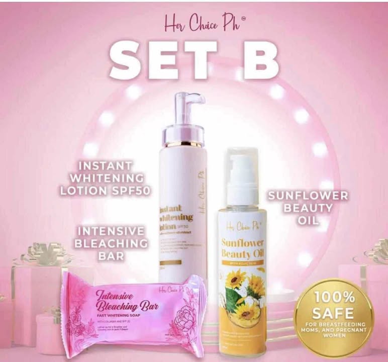 HerChoice PH Set B: Intensive Bleaching Bar, Body Lotion & Sunflower Beauty Oil