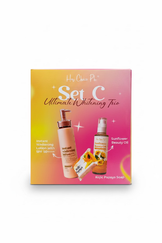 HerChoice PH Set C: Kojic Soap, Body Lotion & Sunflower Beauty Oil