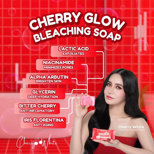 CHERRY GLOW - Cherry White Bleaching Soap 5 pcs in 1 pack (buy1get1 free)