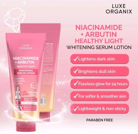 Luxe Organix Niacinamide +Arbutin Healthy Light Whitening Serum Lotion 350ml
