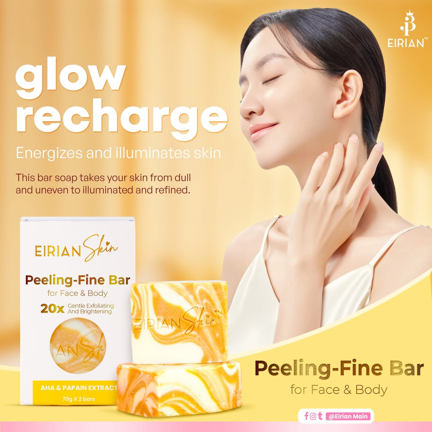 Eirian Skin Peeling Fine Bar for Face and Body Soap 70g 2bars