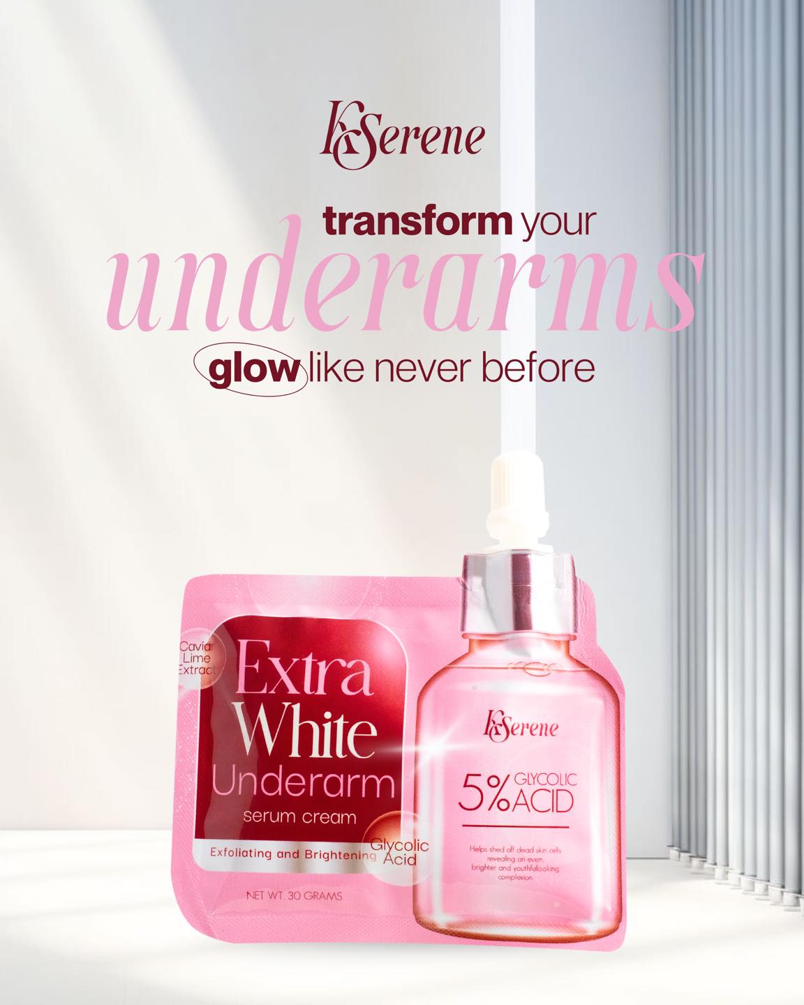 Kserene Extra White Underarm Serum Cream 30g