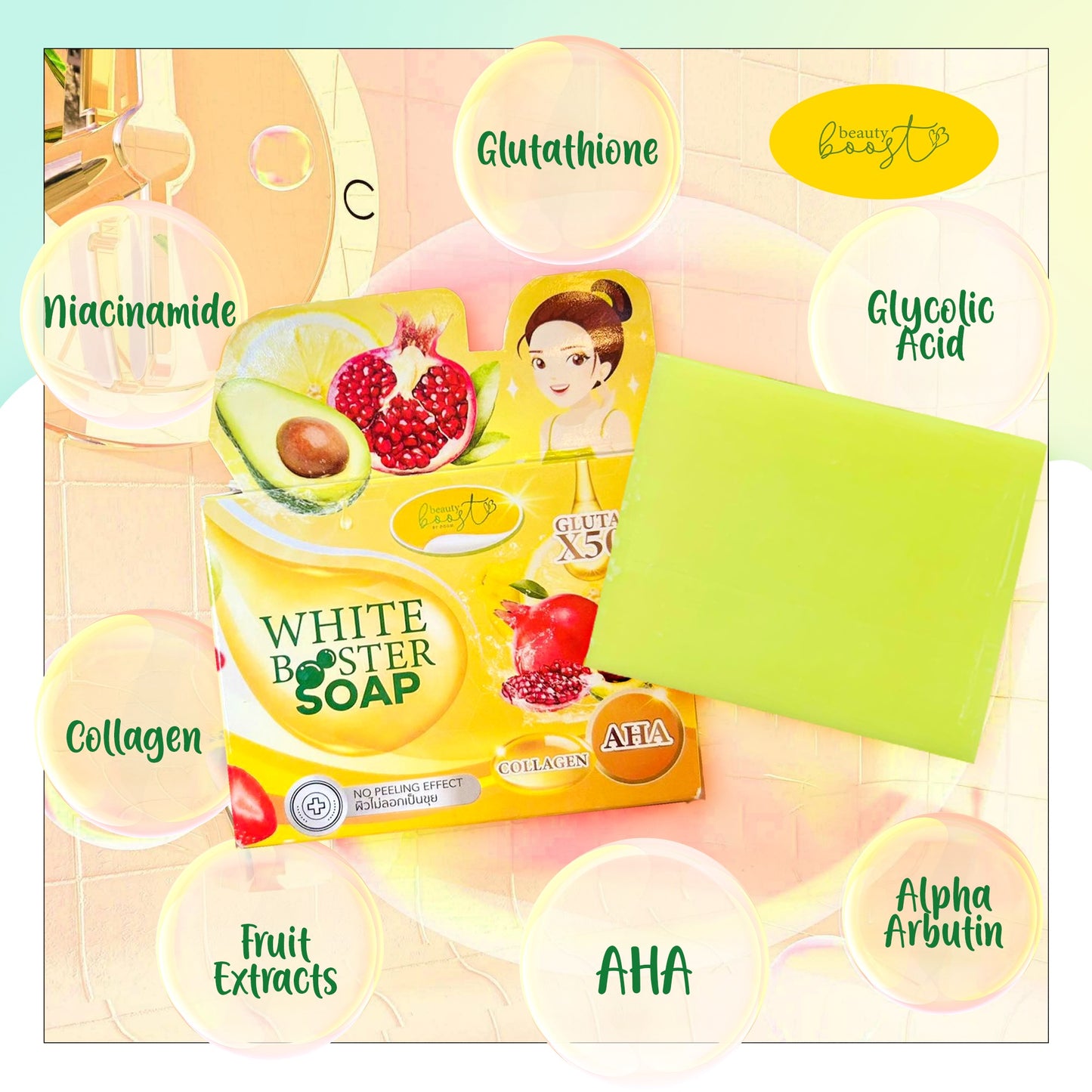 Beauty Boost White Booster Soap  Gluta x50