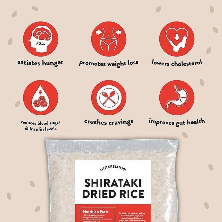 Shirataki Dried Rice by Little Retail PH | Keto/Low Carb Rice  | 500g