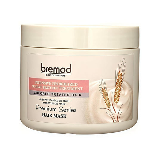 Bremod Performance Wheat Protein Hair Mask Intensive Repair Treatment for Color-Treated，Damaged Hair Strengthens, Boosts Elasticity, Adds Volume, Locks in Moisture 16.9 Fl Oz