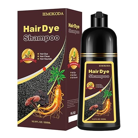 AUGEAS Coffee Hair Dye Shampoo 3 in 1, Long-lasting & Natural Hair Color Shampoo, Herbal Ingredients Natural Shampoo Hair Dye Effect in Minutes for Men Women 500ml