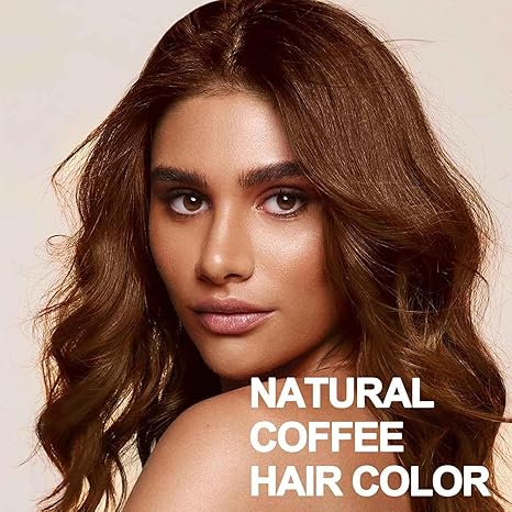 AUGEAS Coffee Hair Dye Shampoo 3 in 1, Long-lasting & Natural Hair Color Shampoo, Herbal Ingredients Natural Shampoo Hair Dye Effect in Minutes for Men Women 500ml