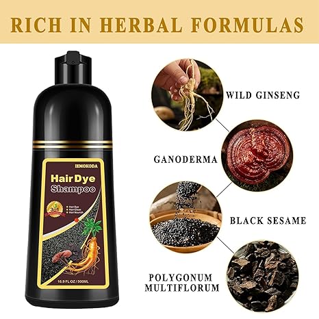 AUGEAS Coffee Hair Dye Shampoo 3 in 1, Long-lasting & Natural Hair Color Shampoo, Herbal Ingredients Natural Shampoo Hair Dye Effect in Minutes for Men Women 500ml