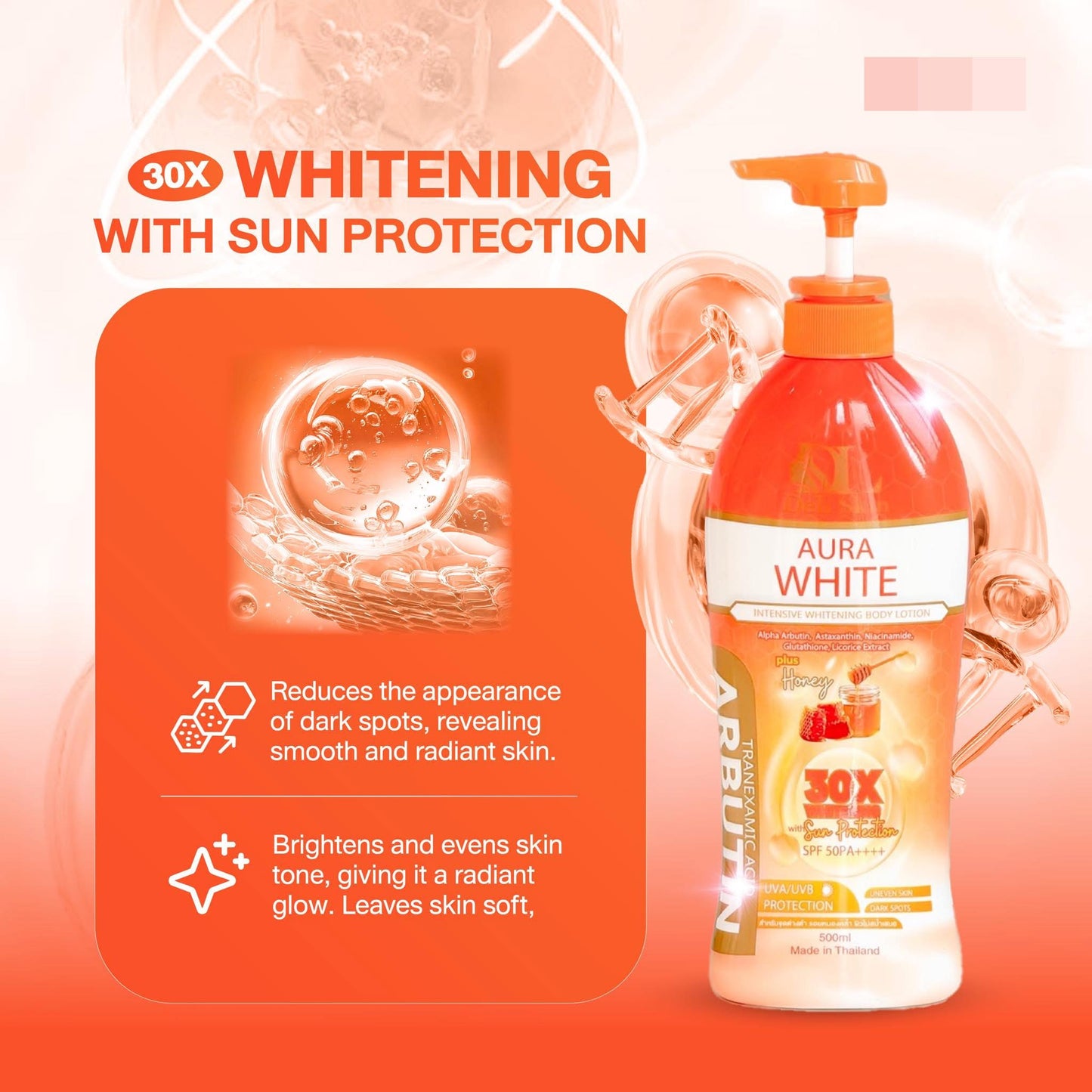 Deli Skin Aura White Intensive Whitening Body Lotion w/ Spf50++++