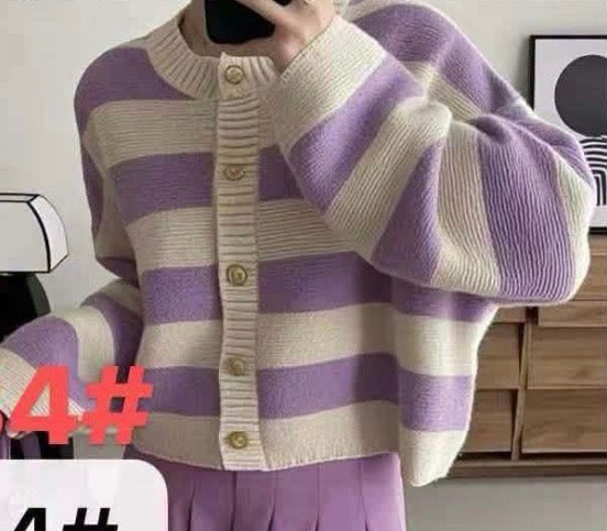 Stripe Knitted Jacket