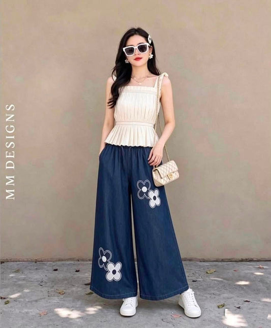 Flower Soft Denim Pants