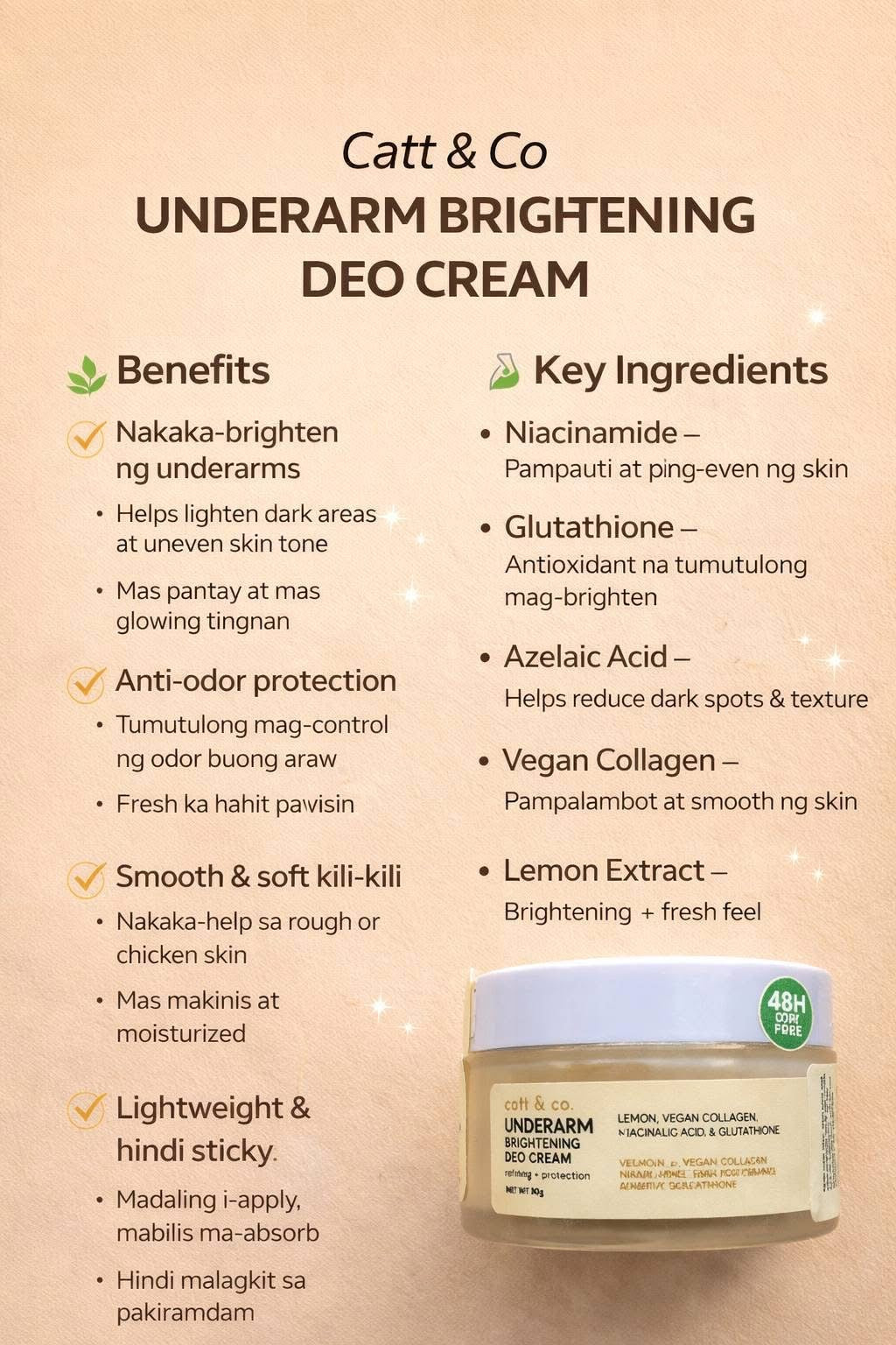 Catt and Co - Underarm Brightening Deo Cream 30g