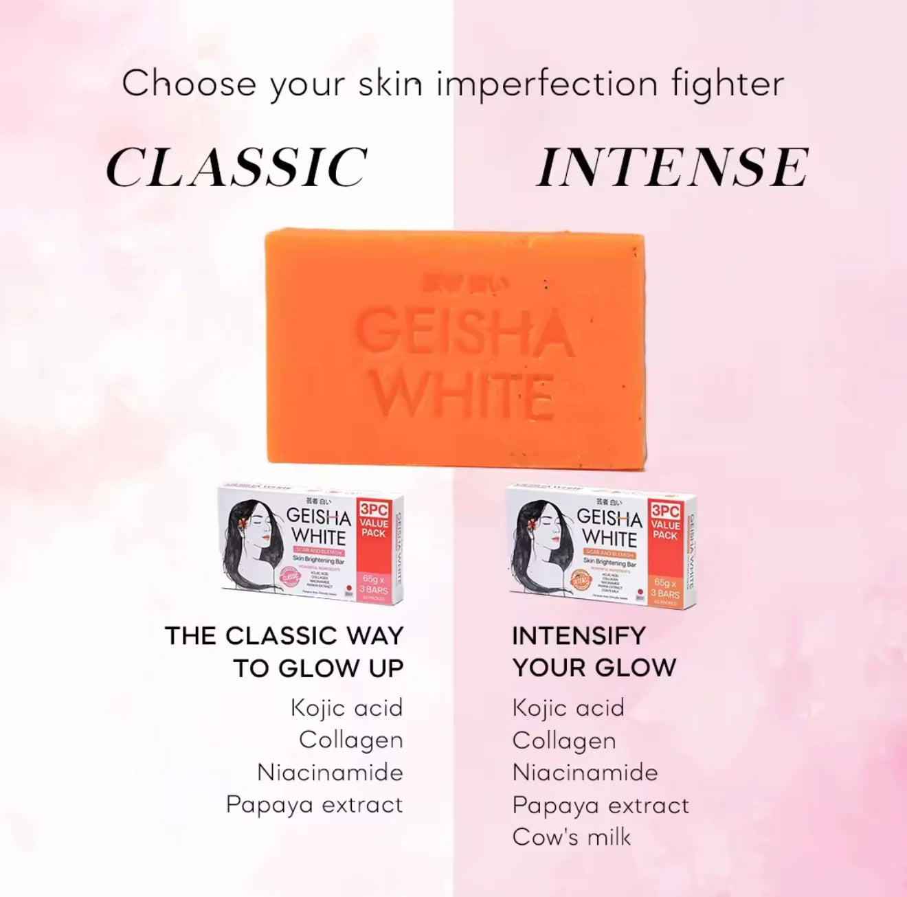 Geisha White - Scar and Blemish - Skin Brightening Bar - “INTENSE” (Orange)