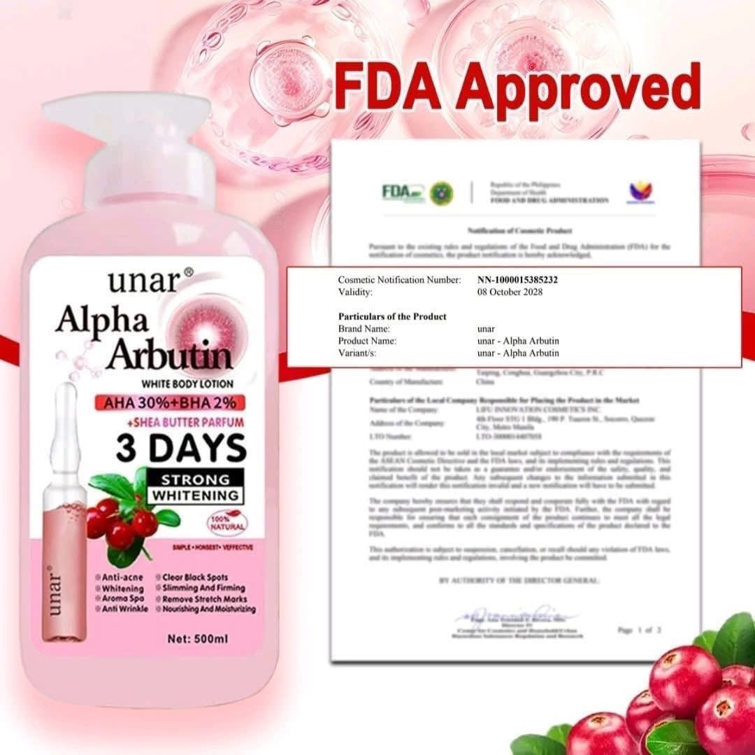 Unar Alpla Arbutin Whitening Body Lotion 500ml
