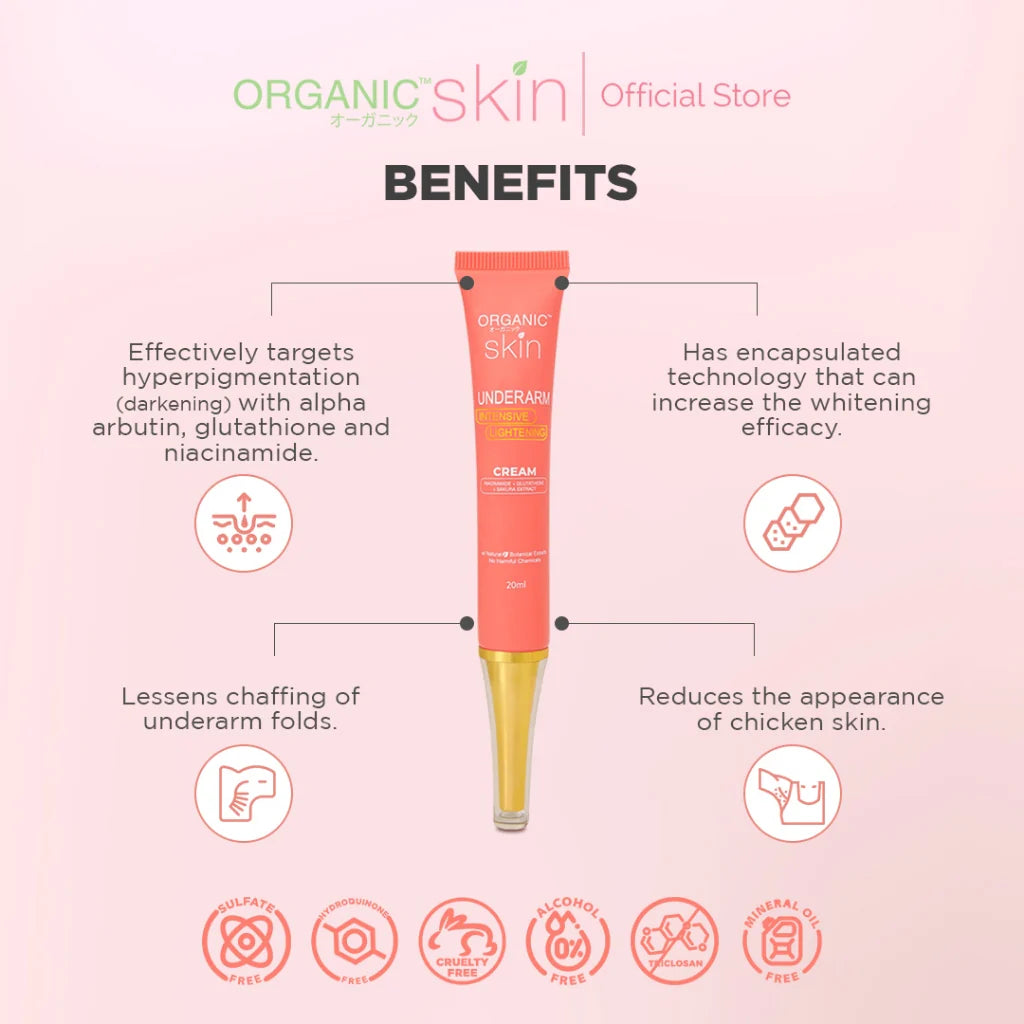 Organic Skin - Intensive Whitening Underarm Cream Under Arm Lightening 20 ml