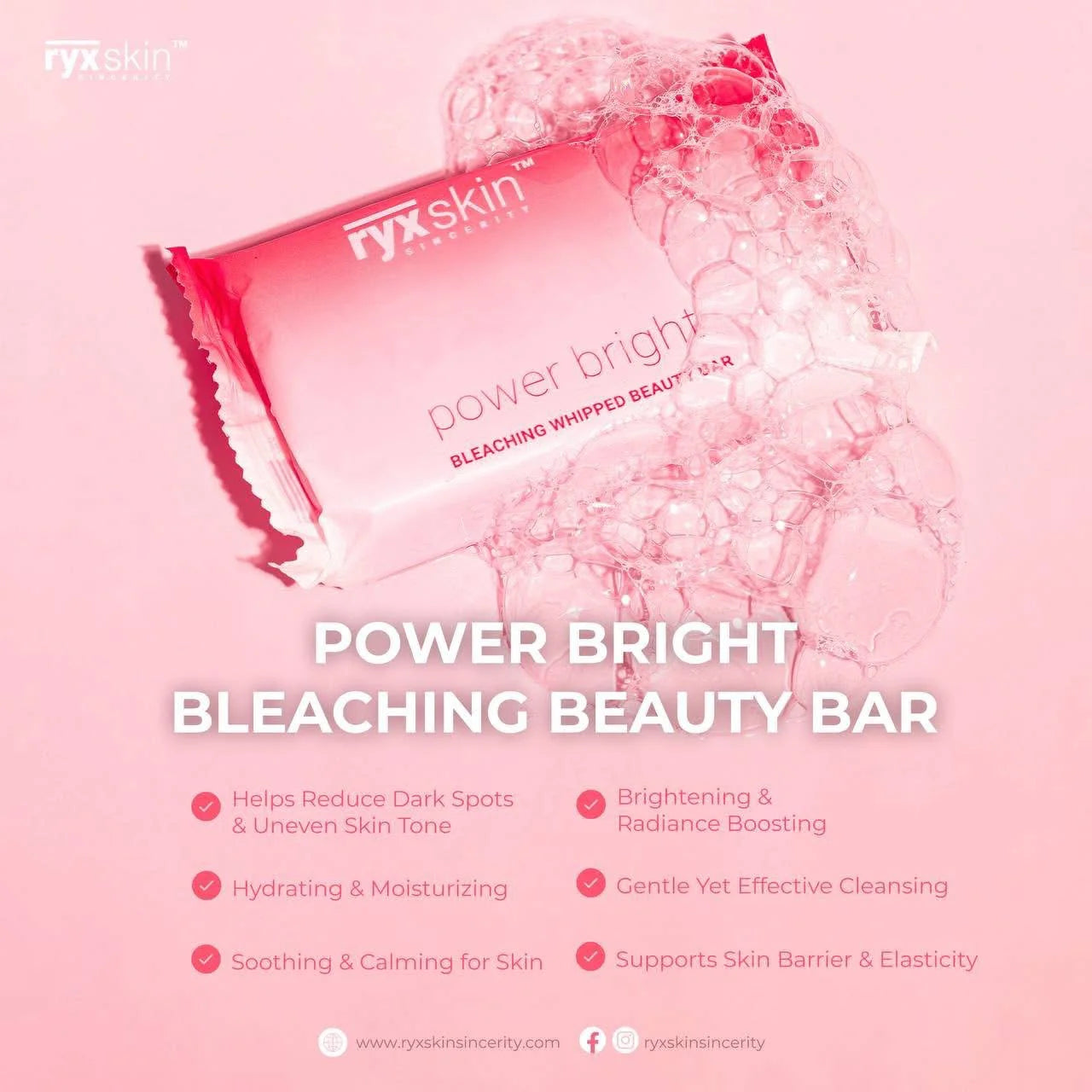 Ryx Skin - Power Bright Bleaching Whipped Beauty Bar - 5 x 70g