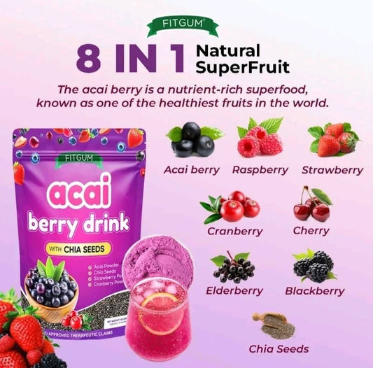 Fitgum Acai Berry drink w/ Chia Seeds