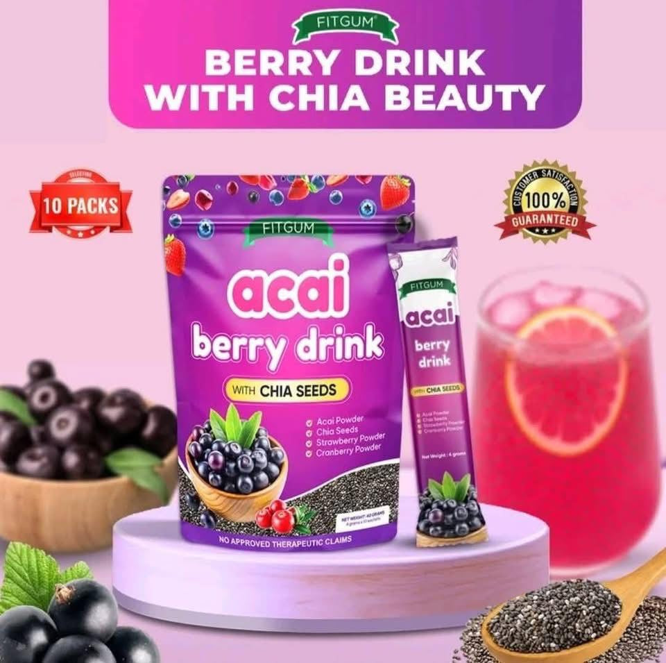 Fitgum Acai Berry drink w/ Chia Seeds