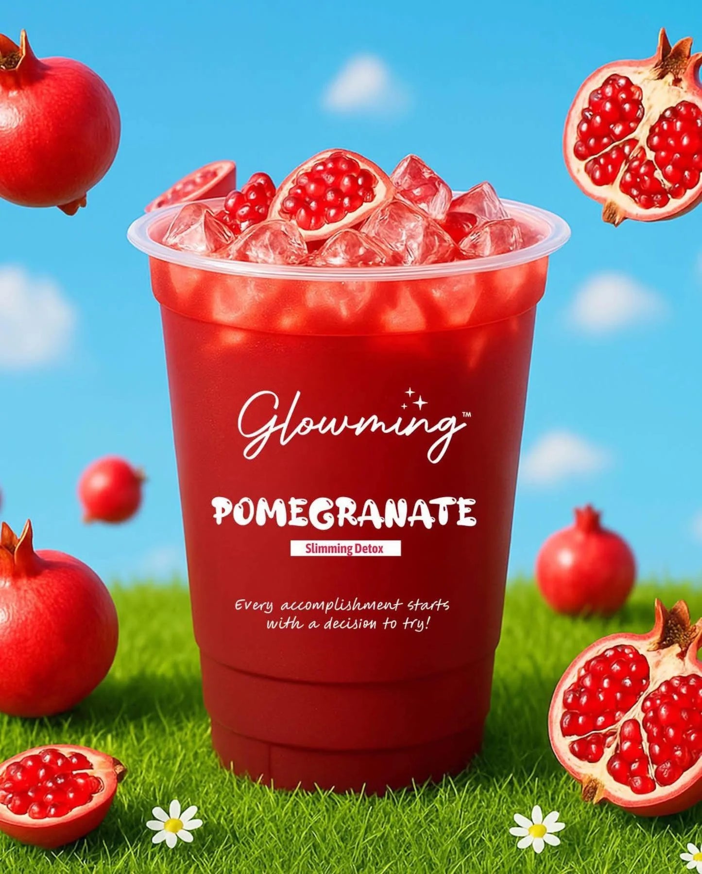 Cris Cosmetics Glowming POMEGRANATE Detox Drink | with Glutathione & Collagen | 10sachets