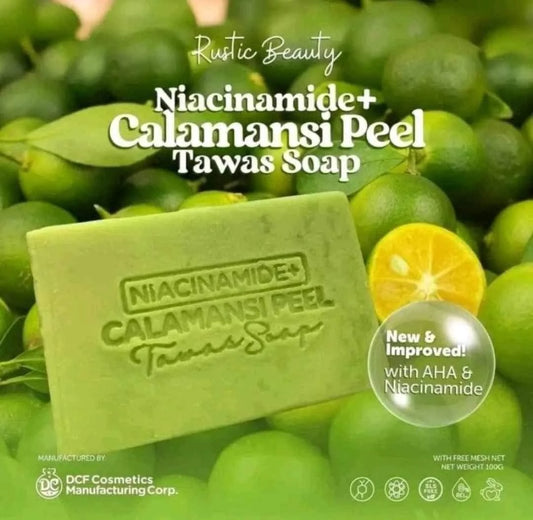 Rustic Beauty - NIACINAMIDE + CALAMANSI PEEL Tawas Soap 100g (buy 1 get 1 free)