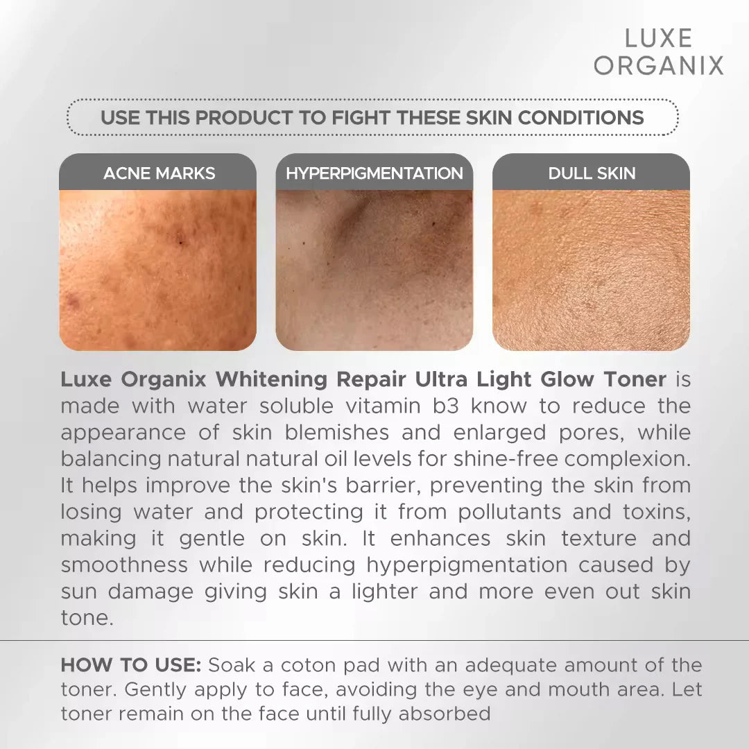 Luxe Organix - Whitening Repair Ultra Light Glow “TONER” 150ml - ( Gray Bottle )