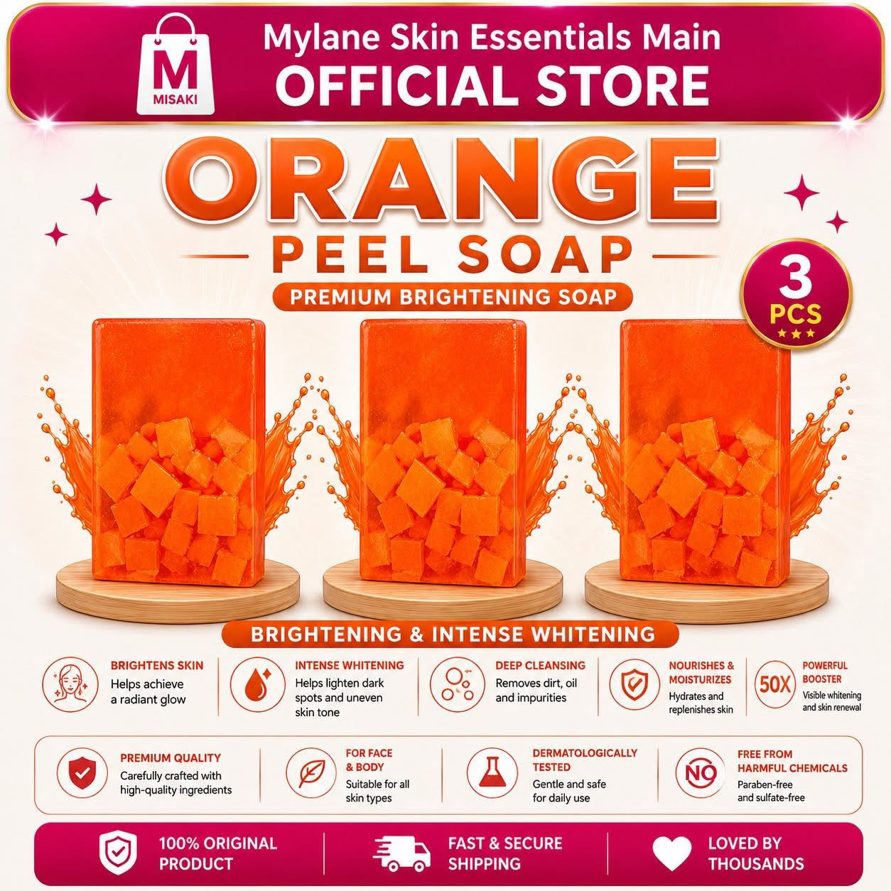 Misaki Premium Brightening Orange Peel Soap