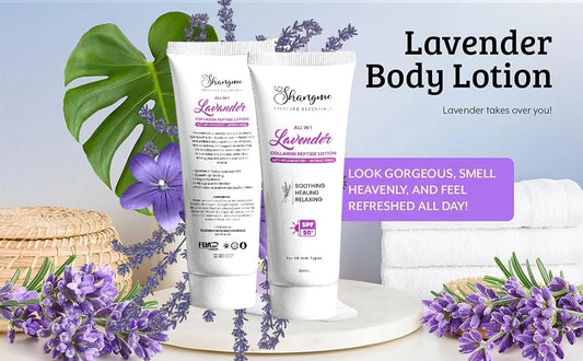 Shangme Lavender All-in-One Body Lotion | Peptide & Collagen Moisturizer for All Skin Types – 250ml