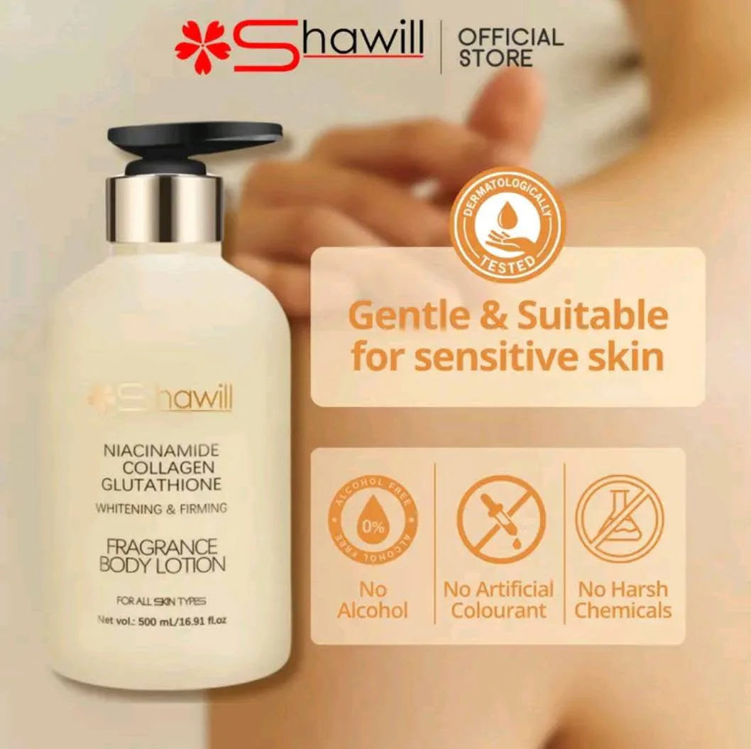 Shawill - Niacinamide Collagen Glutathione - Whitening and Firming Fragrance Body Lotion 500 ml ( Yellow )