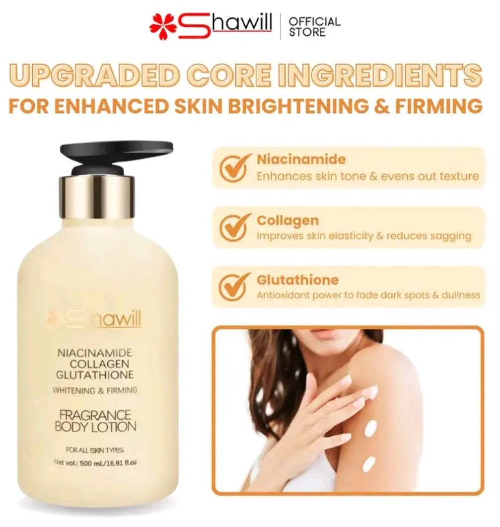 Shawill - Niacinamide Collagen Glutathione - Whitening and Firming Fragrance Body Lotion 500 ml ( Yellow )