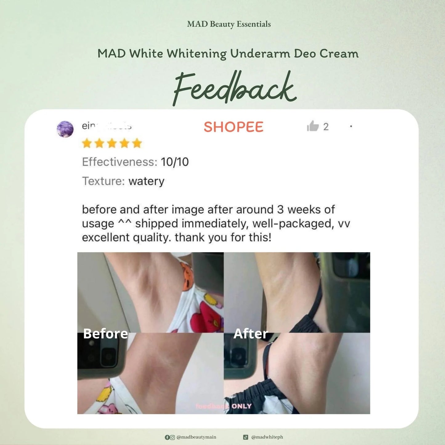 MAD White Whitening Underarm Deo Cream 30g