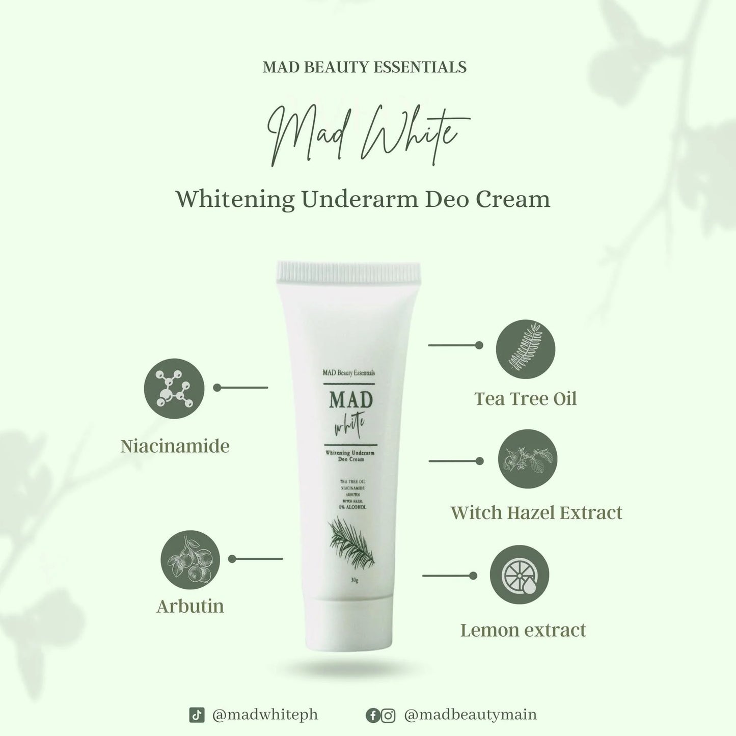 MAD White Whitening Underarm Deo Cream 30g