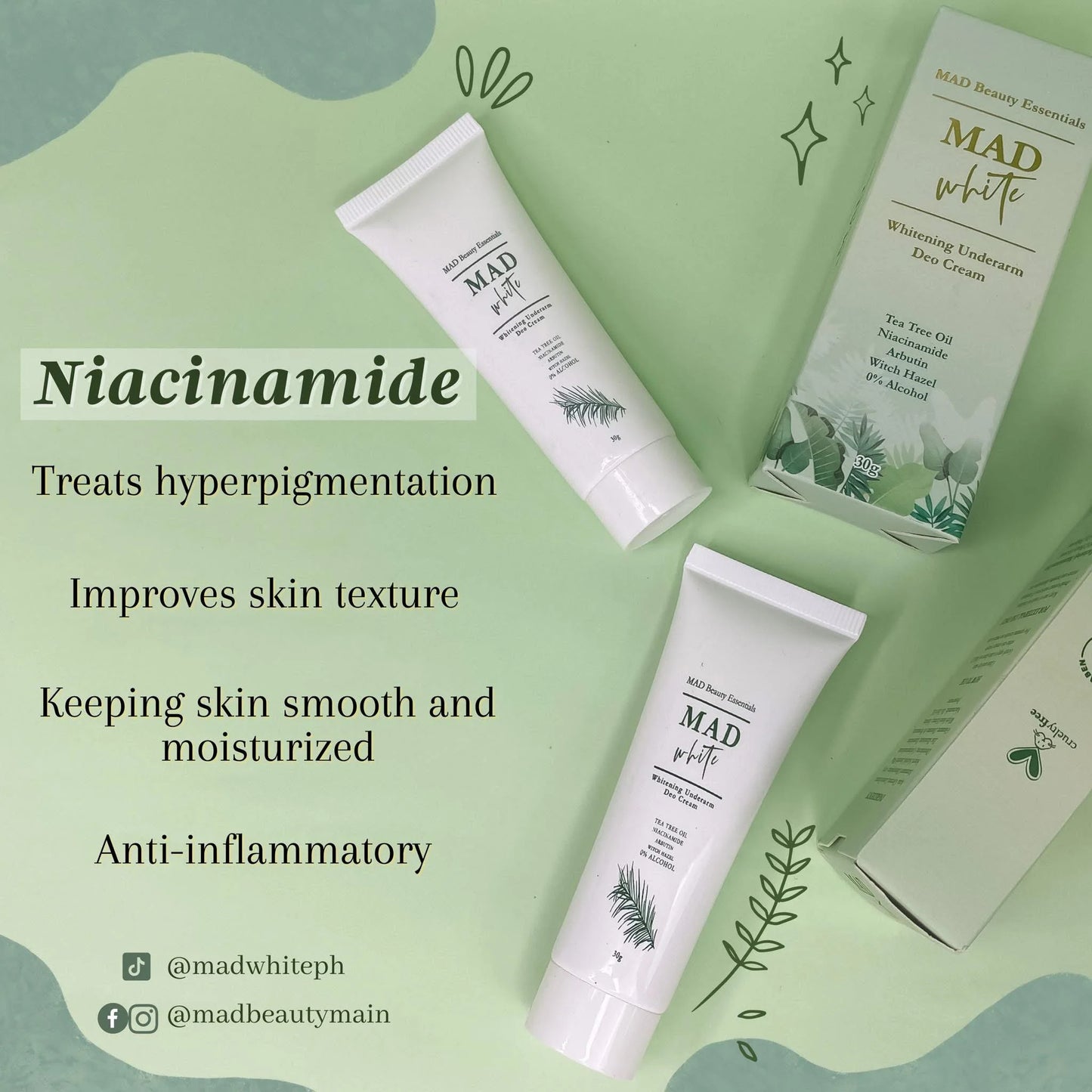 MAD White Whitening Underarm Deo Cream 30g