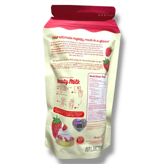 Beauty Milk - STRAWBERRIES & CREAM - Ashwaganda Glutathione Collagen Drink 180g ( Strawberries and Cream )