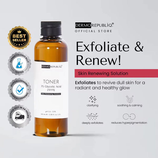 DERMOREPUBLIQ - TONER 7% Glycolic ( AHA ) Skin Renewing Solution ( TONER ) 100ml