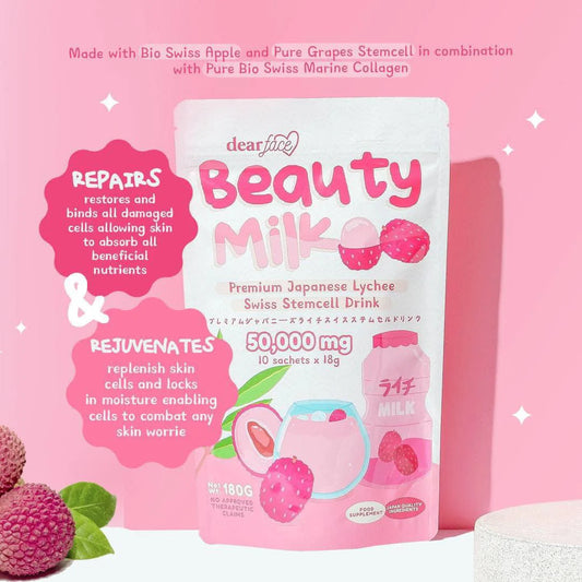 Dear Face - Beauty Milk Premium Japanese Lychee Swiss Stemcell Drink 10 c 18g