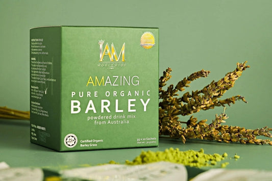 I AM - Amazing Pure Organic Barley - Powdered Drink Mix from Australia | 3g x 10 sachets