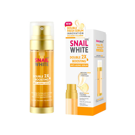 Snail White Double Boosting Anti - Aging Serum 40ml + 40ml - ( YELLOW ) big size