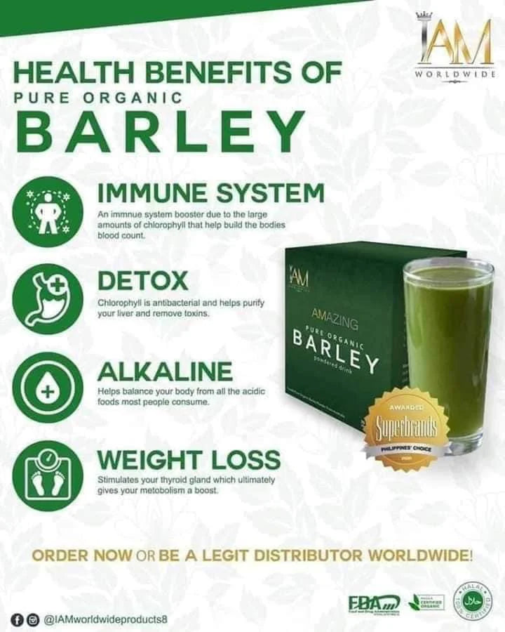 I AM - Amazing Pure Organic Barley - Powdered Drink Mix from Australia | 3g x 10 sachets