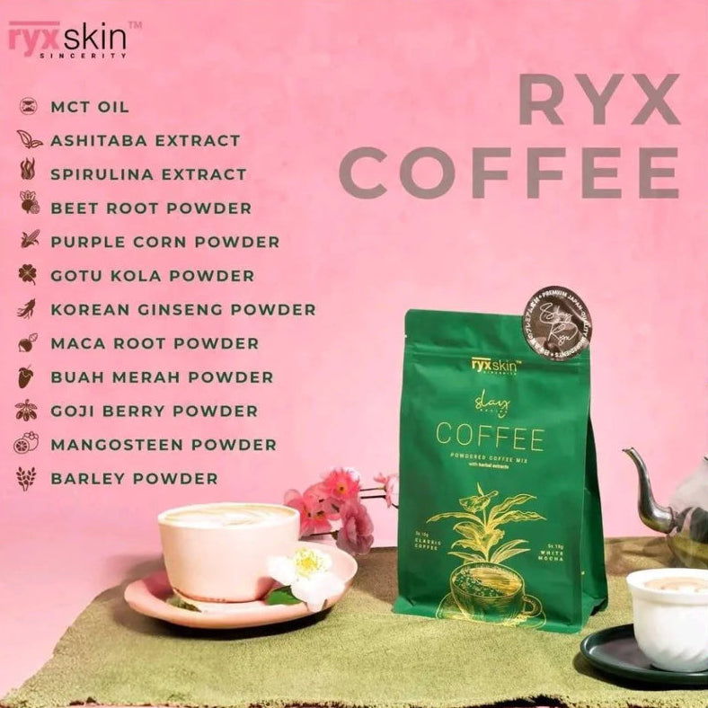 Ryx skin Coffee with Herbal extracts | 5x White Mocha + Classic Coffee | 10sachets