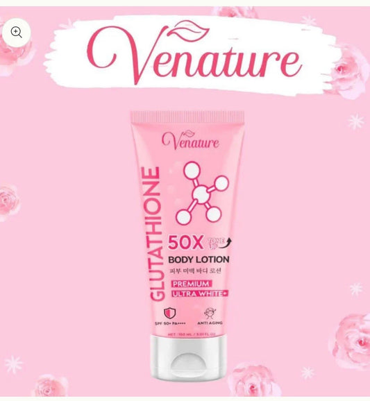 Venature Glutathione Body Whitening Lotion 50X Tone Up W/SPF50