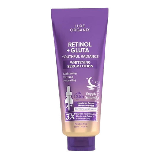 Luxe Organix Retinol + Gluta Youthful Radiance Whitening Serum Boost Lotion 350ml
